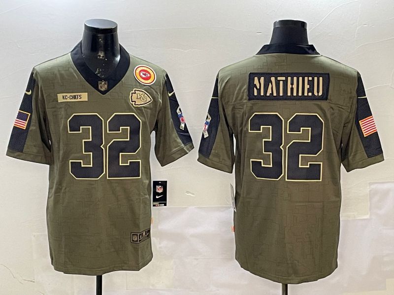Men Kansas City Chiefs 32 Mathieu Green 2025 Nike Salute to Service Limited NFL Jersey style 4